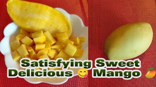 Lets Peel Cutting Slicing Thailand Sweet Mango 🥭 Satisfying ASMR [upl. by Ormond778]