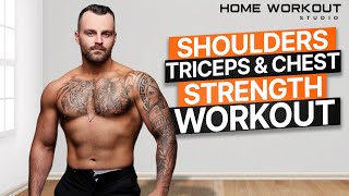 Chest Shoulders amp Triceps Dumbbell Strength Workout [upl. by Tisdale72]