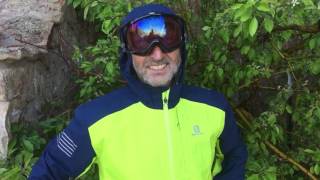 Salomon Bonatti Pro WP Jacket hose test [upl. by Yrennalf]