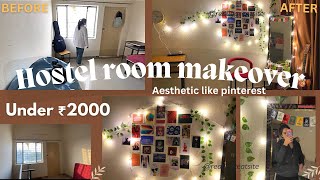 Hostel room makeover ✨under ₹2000 😍Aesthetic amp BUDGET friendly [upl. by Assenab]