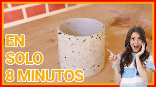 🌱​como se hacen las macetas de terrazo con vidrio reciclado paso a paso [upl. by Jarrid]