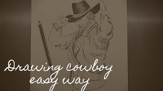 How to draw cowboy  Classic drawing step by step [upl. by Oicnoel377]