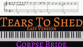 Tears To Shed Emilys Song From Corpse Bride  EASY piano cover by Pianotato [upl. by Firooc976]