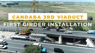 NLEX Candaba 3rd Viaduct First Girder Installation [upl. by Grochow]