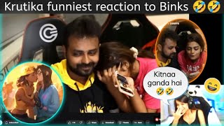 Krutika funniest reaction on binks video 🤣  Binks with wife fun live streaming [upl. by Zebada838]