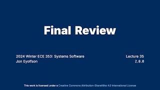 quotFinal Reviewquot Operating Systems Course at University of Toronto [upl. by Idalia]