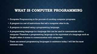 Computer Programming 1  Introduction to computer programming For the absolute beginner [upl. by Klayman956]