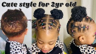 Try This Super Cute And Easy Protective Hairstyle For Toddlers With Short Hair Black Kids Hairstyle [upl. by Jerad]