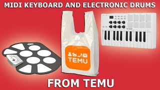 Unboxing amp Testing a MIDI KEYBOARD and ROLL UP DRUMS from TEMU [upl. by Leimaj]