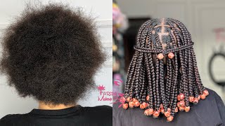 Jinsi ya kusuka BOB STYLE kwa Nywele fupi  Natural hair bob style Knotless tutorial for natural [upl. by Akerdnuhs]