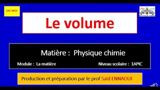 Le volume des corps liquides et solides 1 AC BIOF [upl. by Annehsat702]