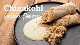 Vegane Barbecue PANCAKES amp Gratinierter Chinakohl mit käsiger Sahne [upl. by Pazice]