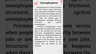 Unemployment english englishreading learnenglish languagelearning practiceenglish [upl. by Alisan]