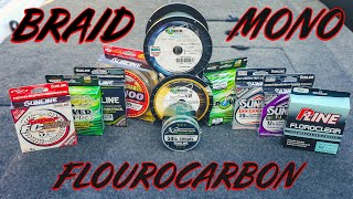 Which Fishing Line Braid vs Fluorocarbon vs Mono [upl. by Yretsym]