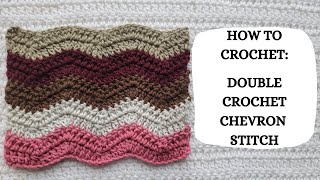 How To Crochet Double Crochet Chevron Stitch  Tutorial DIY Beginner CrochetBasic CrochetEasy 💕 [upl. by Allecsirp]