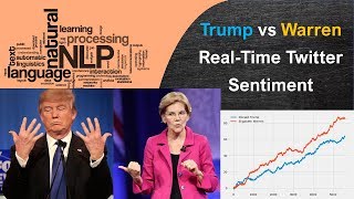 NLP Tutorial 10  Real Time Twitter Sentiment Analysis  Donald Trump vs Warren Twitter Sentiment [upl. by Hyacinthia]