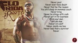 Flo Rida  Never LYRICS [upl. by Milewski]