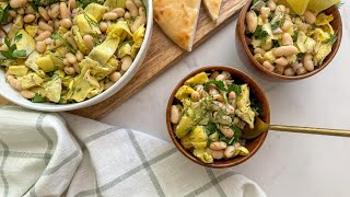 Roasted Artichoke And White Bean Salad Recipe [upl. by Melleta532]