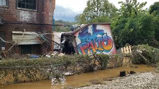 09282024 Asheville NC  Extreme Flash Flooding  Waters Raging  Debris PileUps  Cleanup Starts [upl. by Adekram]