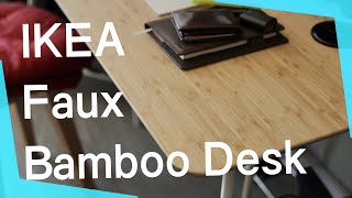 Ikea Real BAMBOO tabletop Anfallare with white Tillslag metal legs [upl. by Alansen574]