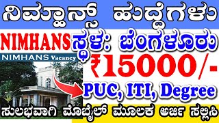 Bengaluru Jobs Salary Rs15000  Govt Jobs in Bangalore 2024  Karnataka Government Jobs 2024 [upl. by Asiruam]