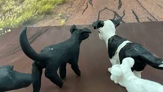 Stop motion test 2 clay dogs in diorama [upl. by Budding]