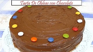 Tarta de Obleas Artesanas con Chocolate  Receta de Cocina en Familia [upl. by Lust]