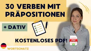 Verben mit Präpositionen  Dativ  30 Beispiele  Kostenloses PDF [upl. by Suanne716]