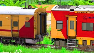 ICF UTKRISHT COUPLING LHB DOUBLE DECKER  BUMPY RAILROAD  RAILWORKS  INDIAN TRAIN SIMULATOR 2024 [upl. by Weathers]