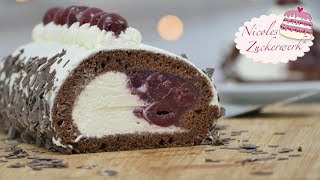 Klassiker mal anders I SchwarzwälderKirschBiskuitrolle I Rezept von Nicoles Zuckerwerk [upl. by Ranice245]