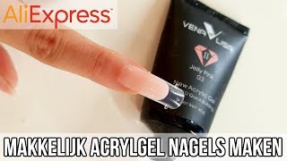 ZELF ACRYLGEL NAGELS ZETTEN  ALIEXPRESS REVIEW 🔥 SUPER MAKKELIJK [upl. by Mattheus305]