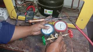 Fridge Gas Charging R600a Tips  Pressure gauge open [upl. by Atikin987]