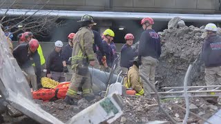 Rescue of trapped construction worker in Louisville Kentucky [upl. by Delores]