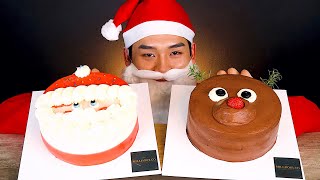 미리크리스마스 산타케이크 루돌프케이크 ft페레로로쉐먹방 Christmas Cake MukBang [upl. by Ennairac366]