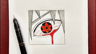 Easy to draw  how to draw sasuke’s eye stepbystep [upl. by Otnicaj867]