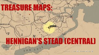 TREASURE MAPS Hennigans Stead Central  Red Dead Online Treasure Map Loot Location [upl. by Legin]