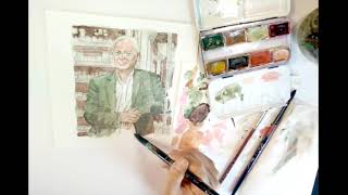 Kremer Pigments Incarnate Watercolor Set  DEMO on painting a portrait [upl. by Bale]