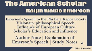 The American Scholar by Ralph Waldo Emerson Summary Themes theamericanscholar ralphwaldoemerson [upl. by Mahgirb]