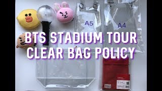 CC BTS STADIUM  CLEAR BAG POLICY  RULES [upl. by Aranahs909]