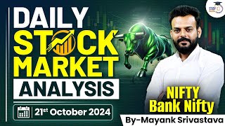 Daily Stock Market Analysis  21st Oct Stock Market Prediction  Nifty amp Bank Nifty  StudyIQ [upl. by Vanhomrigh]