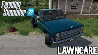 I started a Lawncare Business with 0 a Truck amp Mower  Farming Simulator 22 [upl. by Nairod]