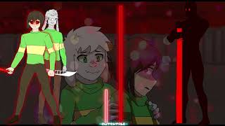 Glitchtale EP 9 Chara and asriel VS Hate  Power levels   V2 [upl. by Auqkinahs]