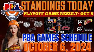 PBA standings today as of October 6 2024  Pba Game results  pba schedule October 6 2024 [upl. by Crawley]