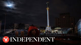 Live A view of Kyivs Independence Square as Ukraine celebrates NY under curfew [upl. by Itida342]