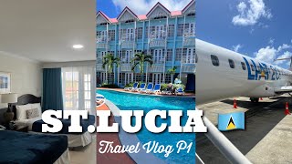 Staying At One Of The Most Beautiful Hotels In StLucia  Fly With Me  Room Tour [upl. by Chloette85]