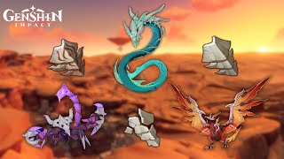 GUIDE All Consecrated Beast Farming Route Location Desert Region  Genshin Impact [upl. by Asiel]