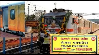 TEJAS Express  Madurai to Chennai  Inaugural train  Trichy [upl. by Hiamerej]