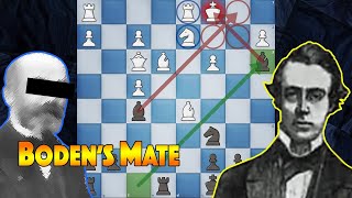 How to Checkmate  Bodens Mate  Schulder vs Boden  London 1853 [upl. by Nadabus]