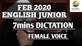 FEB 2020 SHORTHAND DICTATION ENGLISH JUNIOR SPEED  GLOBAL SHORTHAND ACADEMY FEMALE VOICE [upl. by Aicnorev]