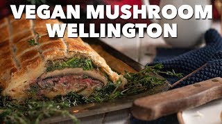 Vegan Mushroom Wellington  Holiday Recipes [upl. by Arikahc18]